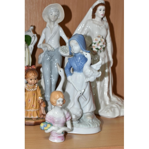 428 - A GROUP OF FIGURINES, to include Coalport: 'Anniversary Waltz' from a limited edition of 1000 (glaze... 