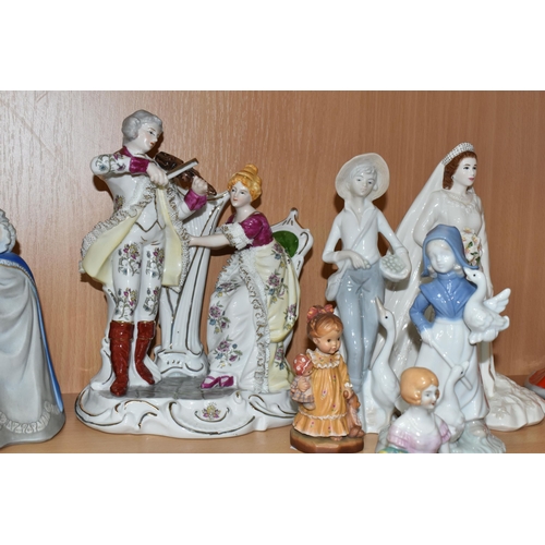 428 - A GROUP OF FIGURINES, to include Coalport: 'Anniversary Waltz' from a limited edition of 1000 (glaze... 