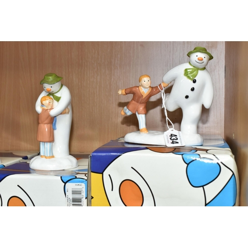 434 - SIX BOXED COALPORT CHARACTERS 'THE SNOWMAN' FIGURES, comprising The Adventure Begins, The Hug, two x... 