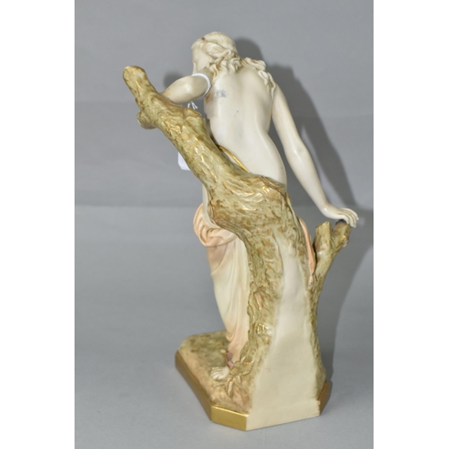 437 - A ROYAL WORCESTER PORCELAIN 'THE BATHER SURPRISED' FIGURE, modelled after Sir Thomas Brock, depictin... 