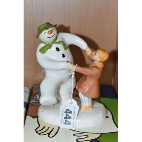 444 - SIX BOXED COALPORT CHARACTERS 'THE SNOWMAN' FIGURES, comprising Dancing at the Party, Hug for Mum, D... 