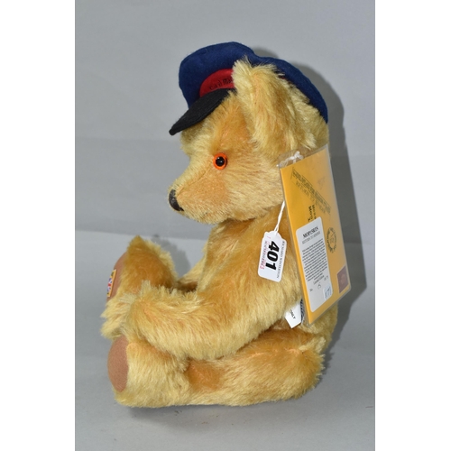 401 - A MERRYTHOUGHT LIMITED EDITION 'RETURN TO SENDER' TEDDY BEAR, no 15/75, height approximately 35cm, w... 