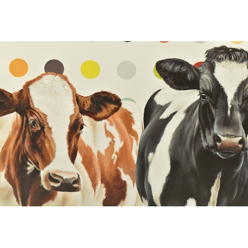 324 - HAYLEY GOODHEAD (BRITISH CONTEMPORARY) 'DAMIEN'S HERD', a limited edition box canvas print depicting... 