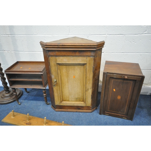 1209 - A SELECTION OF OCCASIONAL FURNITURE, to include a corner cupboard, mahogany single door cabinet, oak... 