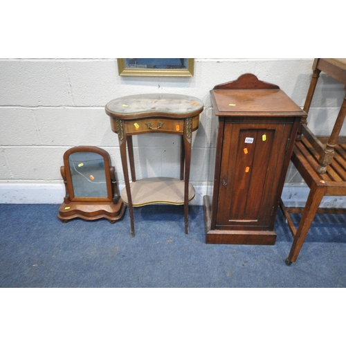 1255 - A SELECTION OF OCCASIONAL FURNITURE, to include a single door pot cupboard, width 32cm x depth 35cm ... 