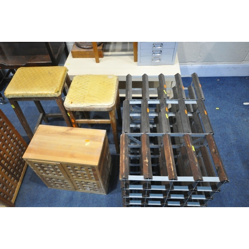 1314 - A SELECTION OF OCCASIONAL FURNITURE, to include a two tier drinks trolley, a folding games table, th... 