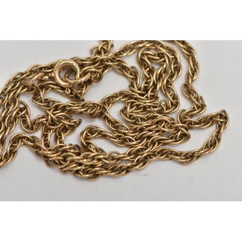 22 - A 9CT GOLD PRINCE OF WALES CHAIN, fitted with a spring clasp, hallmarked 9ct Birmingham, length 480m... 