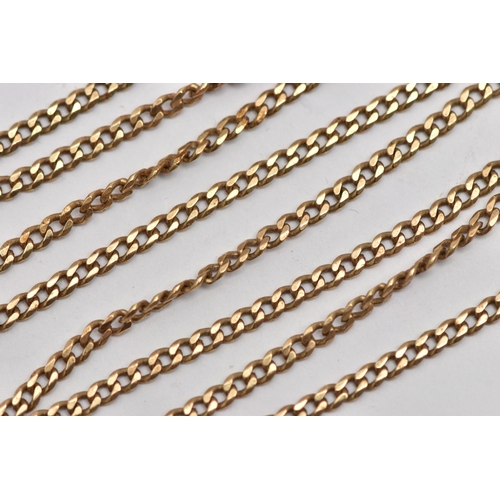 25 - A 9CT GOLD CURB LINK CHAIN, missing clasp, hallmarked 9ct London import, length 560mm, approximate g... 