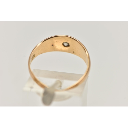 63 - AN 18CT GOLD DIAMOND SINGLE STONE RING, an old cut diamond, approximate diamond weight 0.15ct, star ... 