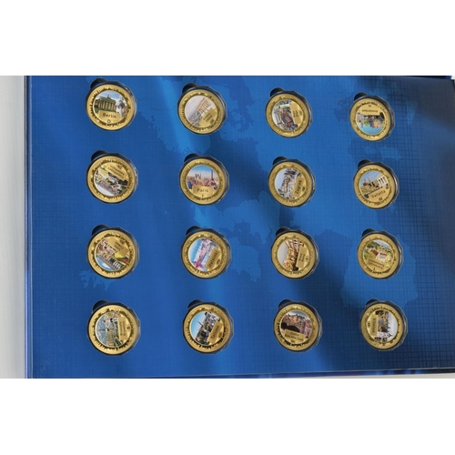 120 - CU GOLD PLATED COMMEMORATIVES, to include Winston Churchill collection of 5 various size coins in fo... 