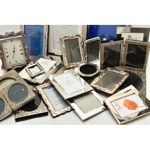 169 - A BOX OF ASSORTED SILVER PLATED PHOTO FRAMES, twenty four frames varying in size, together with a 'A... 