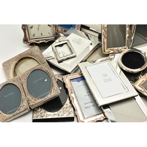 169 - A BOX OF ASSORTED SILVER PLATED PHOTO FRAMES, twenty four frames varying in size, together with a 'A... 