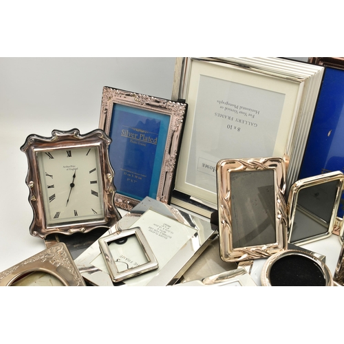 169 - A BOX OF ASSORTED SILVER PLATED PHOTO FRAMES, twenty four frames varying in size, together with a 'A... 