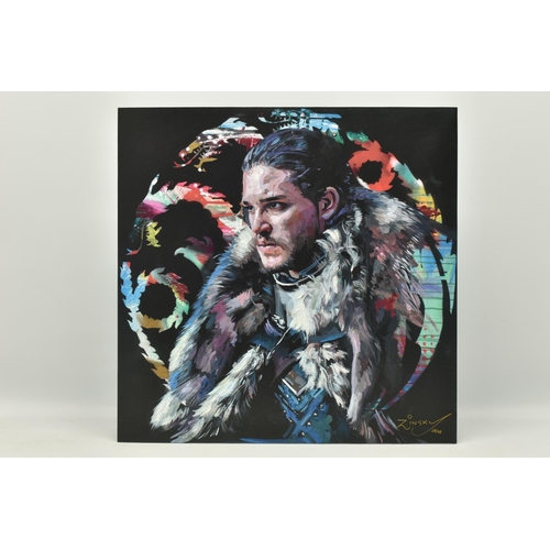 302 - ZINSKY (BRITISH CONTEMPORARY) 'WINTER IS COMING', a signed limited edition print depicting Kit Harri... 