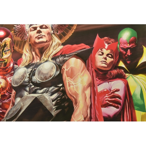 314 - ALEX ROSS FOR MARVEL COMICS 'ASSEMBLE', a signed limited print on paper, depicting Avengers Super He... 