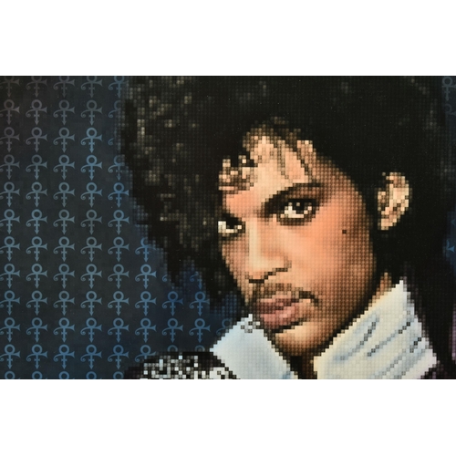 317 - NICK HOLDSWORTH (BRITISH CONTEMPORARY) 'PRINCE II', a pixelated portrait of music legend Prince duri... 