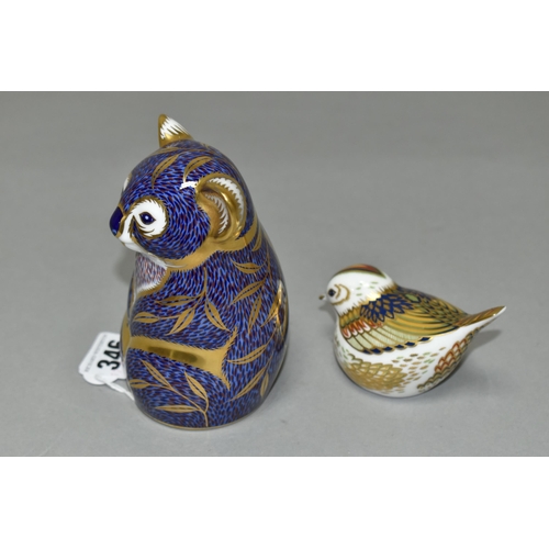 346 - TWO ROYAL CROWN DERBY PAPERWEIGHTS, comprising a Collector's Guild 'Firecrest' with a gold stopper, ... 