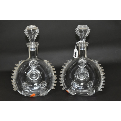 360 - TWO HAND BLOWN BACCARAT CRYSTAL DECANTERS, 1960s/1970s empty Remy Martin Louis XIII 'Grande Champagn... 