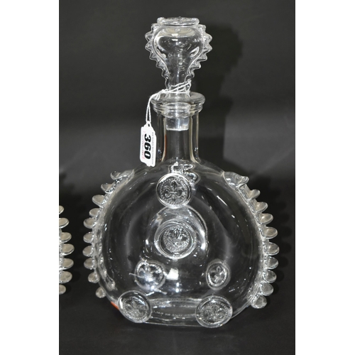 360 - TWO HAND BLOWN BACCARAT CRYSTAL DECANTERS, 1960s/1970s empty Remy Martin Louis XIII 'Grande Champagn... 