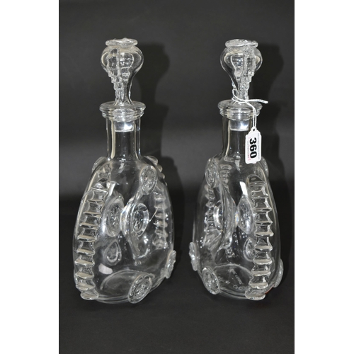 360 - TWO HAND BLOWN BACCARAT CRYSTAL DECANTERS, 1960s/1970s empty Remy Martin Louis XIII 'Grande Champagn... 