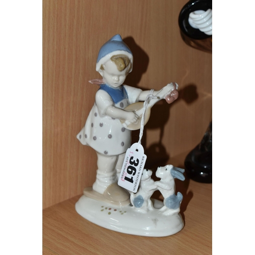 361 - A GROUP OF FIGURINES, comprising a Lladro 'Girl With wheelbarrow and lamb' 4816, a Lladro Daisa 4670... 