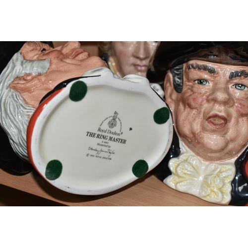 369 - THREE BOXED ROYAL DOULTON CHARACTER JUGS, comprising 'The Ring Master' D6863, 'Town Cryer' D6895, 'C... 