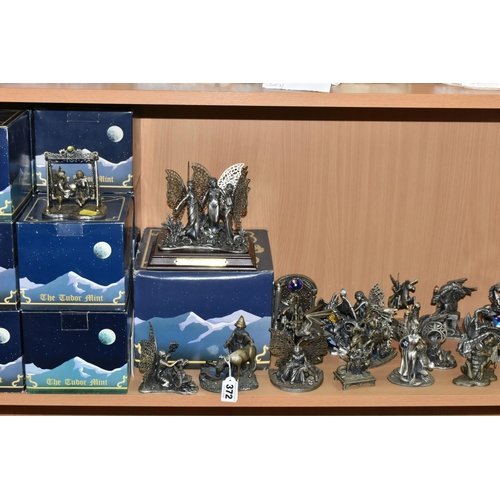 372 - A COLLECTION OF TUDOR MINT MYTH AND MAGIC PEWTER FIGURES, some boxed as stated, comprising boxed The... 