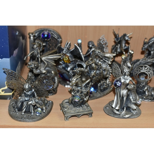 372 - A COLLECTION OF TUDOR MINT MYTH AND MAGIC PEWTER FIGURES, some boxed as stated, comprising boxed The... 