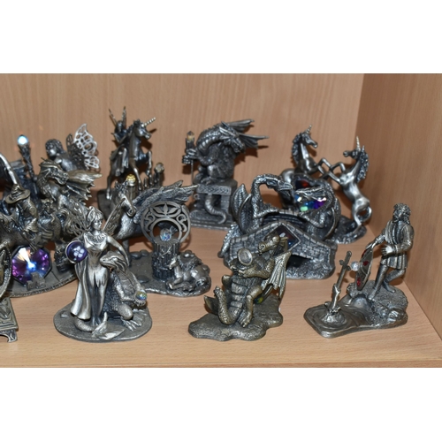 372 - A COLLECTION OF TUDOR MINT MYTH AND MAGIC PEWTER FIGURES, some boxed as stated, comprising boxed The... 