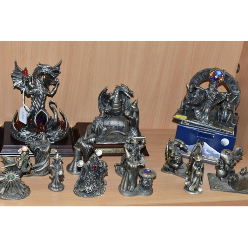 373 - A COLLECTION OF TUDOR MINT MYTH AND MAGIC PEWTER FIGURES, some boxed as stated, comprising boxed Rin... 