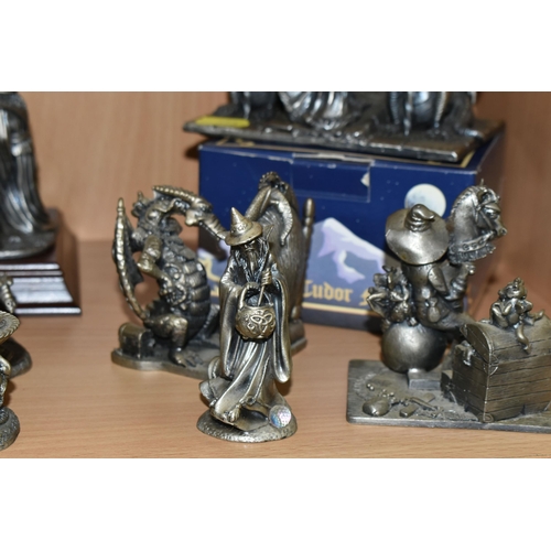 373 - A COLLECTION OF TUDOR MINT MYTH AND MAGIC PEWTER FIGURES, some boxed as stated, comprising boxed Rin... 