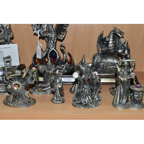 373 - A COLLECTION OF TUDOR MINT MYTH AND MAGIC PEWTER FIGURES, some boxed as stated, comprising boxed Rin... 