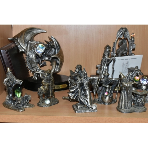 373 - A COLLECTION OF TUDOR MINT MYTH AND MAGIC PEWTER FIGURES, some boxed as stated, comprising boxed Rin... 