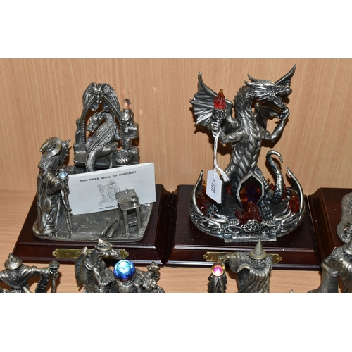 373 - A COLLECTION OF TUDOR MINT MYTH AND MAGIC PEWTER FIGURES, some boxed as stated, comprising boxed Rin... 