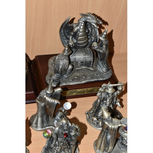 373 - A COLLECTION OF TUDOR MINT MYTH AND MAGIC PEWTER FIGURES, some boxed as stated, comprising boxed Rin... 