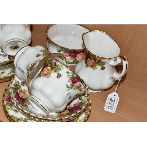 375 - A TWENTY ONE PIECE ROYAL ALBERT OLD COUNTRY ROSES TEA SET, comprising a cake plate, a cream jug, a s... 