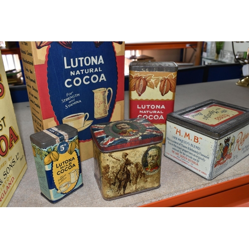 393 - A VINTAGE FRY'S PURE BREAKFAST COCOA BOX, with a Fry's Cocoa tin, a C.W.S. Lutona Cocoa box and tin,... 