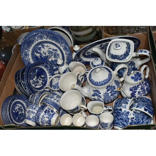 434 - SIX BOXES OF GLASSWARE AND CERAMICS, to include a Hornsea Pottery 'Concept' teapot, milk jug and sug... 