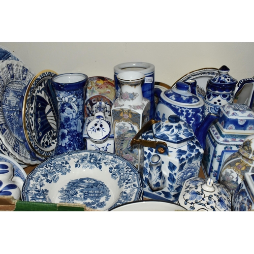 447 - FOUR BOXES OF CERAMICS AND GLASSWARE, to include three cut glass rose bowls, fruit bowl, a Dartingto... 