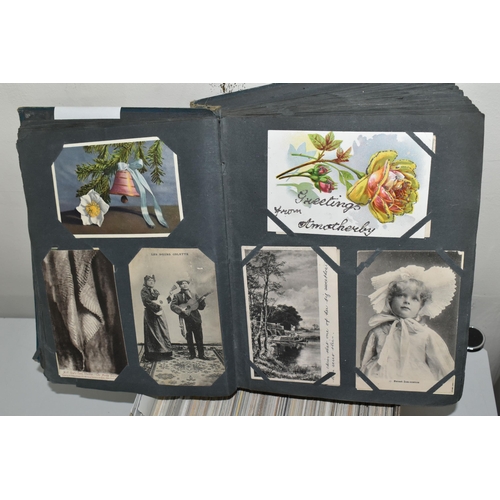 484 - POSTCARDS one album and one box containing over 500 early 20th century postcards featuring topograph... 