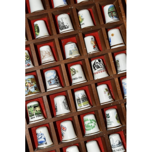 441 - A LARGE COLLECTION OF THIMBLES AND THIMBLE COLLECTOR'S CABINETS, over four hundred porcelain thimble... 