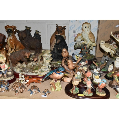 502 - A QUANTITY OF ANIMAL ORNAMENTS, comprising a Beswick 'Dapple Grey' shire horse, tack and cart, a Bes... 