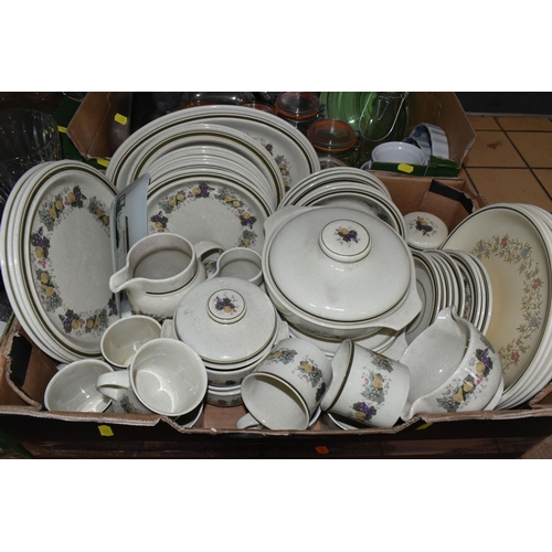 505 - SIX BOXES OF DINNERWARE, GLASSWARE AND KITCHEN EQUIPMENT, to include a Russell Hobbs 'Breadman Ultim... 