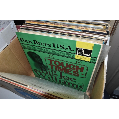 511 - A BOX OF RECORDS, to include approximately fourteen vinyl singles and thirty six LPs, artists to inc... 