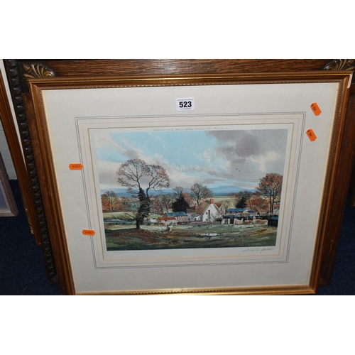 523 - A SELECTION OF 20TH CENTURY PAINTINGS AND PRINTS, comprising two still life watercolours with an att... 