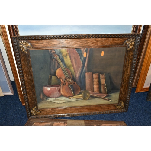 523 - A SELECTION OF 20TH CENTURY PAINTINGS AND PRINTS, comprising two still life watercolours with an att... 