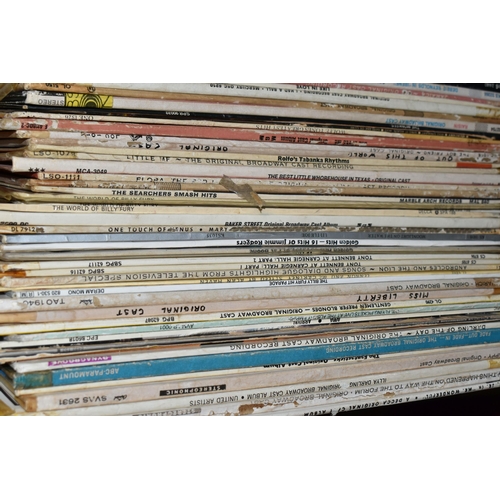 533 - THREE BOXES OF RECORDS AND A SINGLES CASE, to include approximately one hundred and forty LPs, appro... 