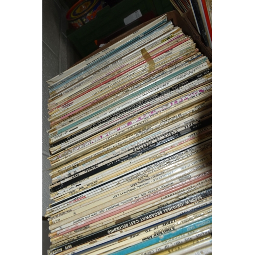 533 - THREE BOXES OF RECORDS AND A SINGLES CASE, to include approximately one hundred and forty LPs, appro... 