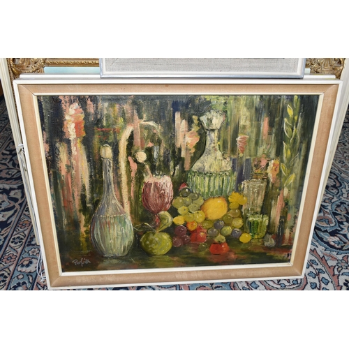 549 - SIX 20TH CENTURY OIL PAINTINGS, comprising a continental lakeside village signed Campria, oil on can... 