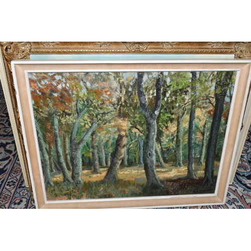 549 - SIX 20TH CENTURY OIL PAINTINGS, comprising a continental lakeside village signed Campria, oil on can... 